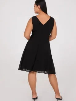 Sequin Cowl Neck Fit & Flare Dress