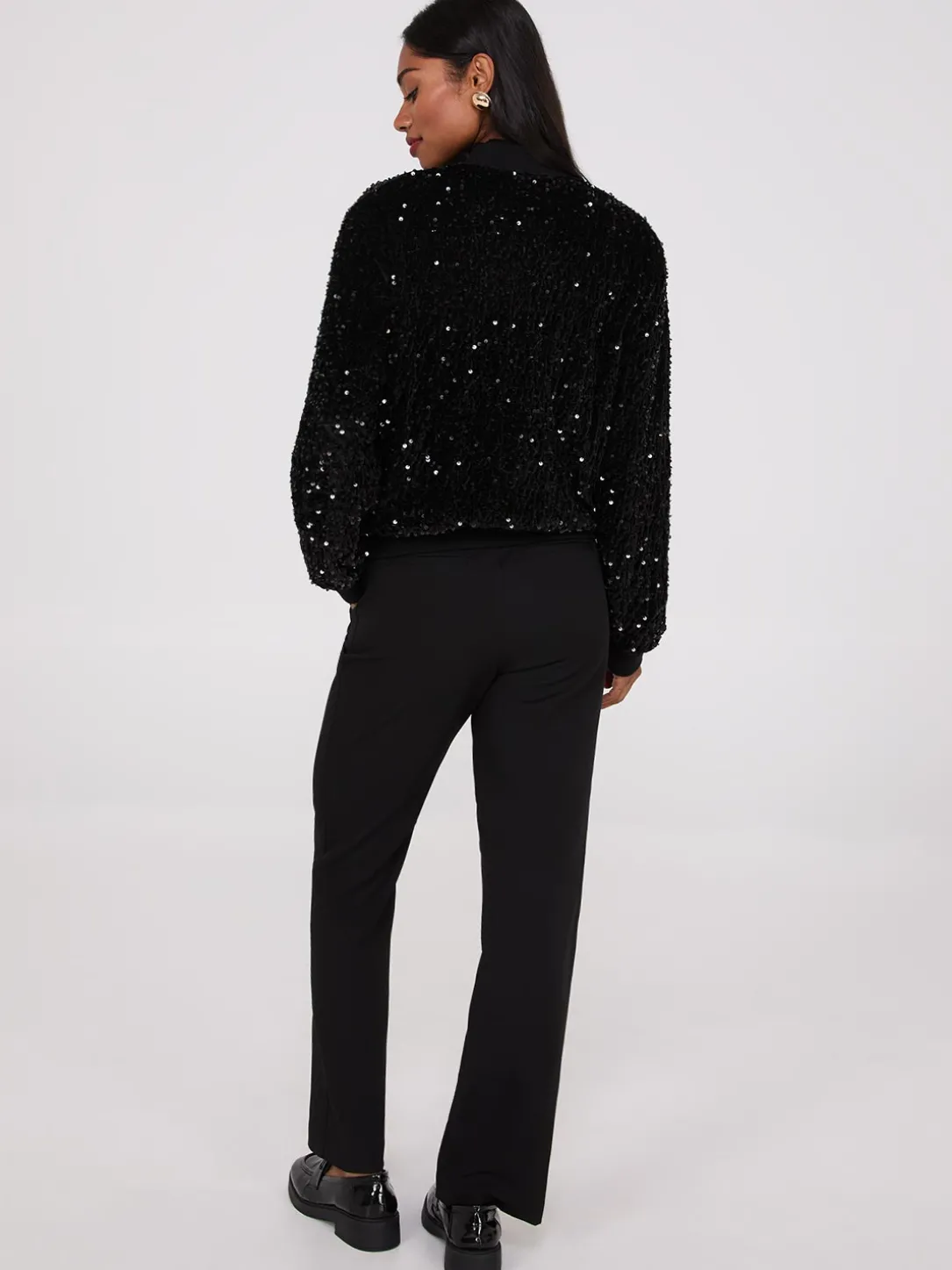 Sequin Velvet Bomber Jacket