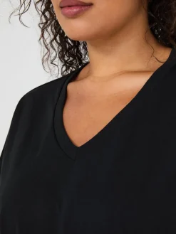 Short Dolman Sleeve V-Neck T-Shirt