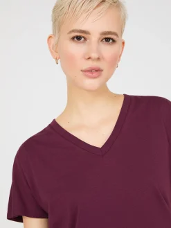 Short Dolman Sleeve V-Neck T-Shirt