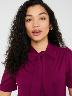 Short Sleeve Tie-Neck Top