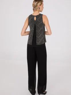 Sleeveless Abstract Glitter Top