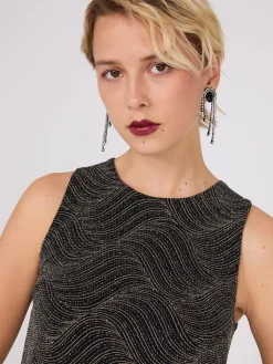 Sleeveless Abstract Glitter Top