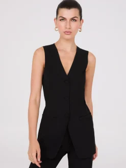 Sleeveless 3-Button Blazer