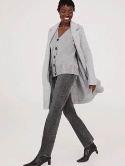 Sleeveless Button-Front Sweater Vest
