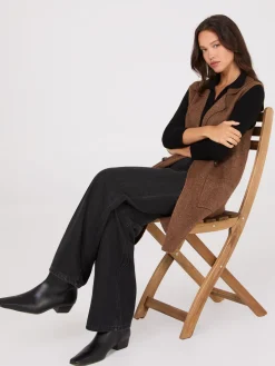 Sleeveless Collared Duster