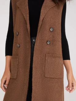 Sleeveless Collared Duster