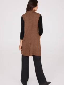 Sleeveless Collared Duster