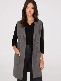 Sleeveless Collared Duster