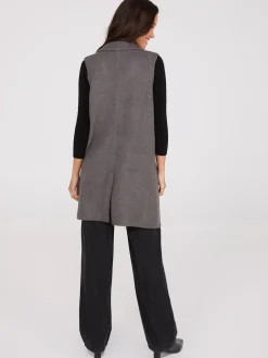 Sleeveless Collared Duster