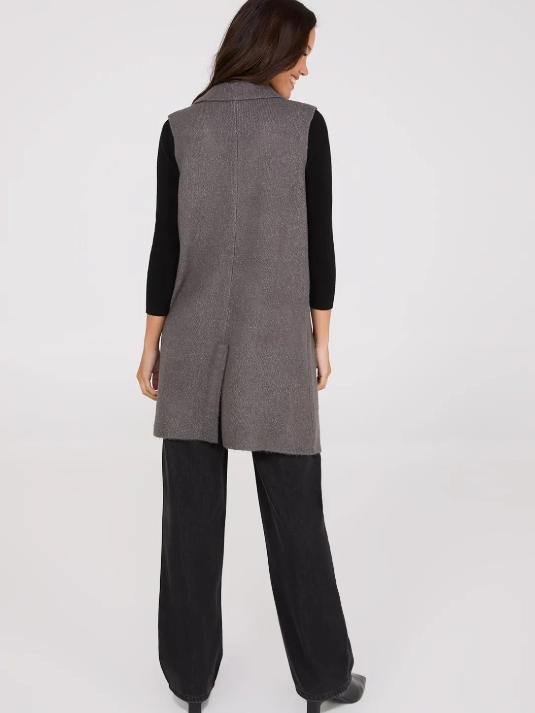 Sleeveless Collared Duster