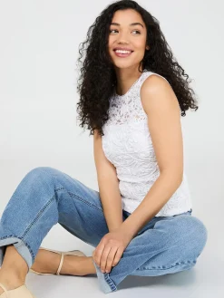 Sleeveless Corded Lace Top