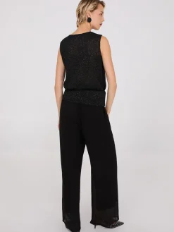 Sleeveless Metallic V-Neck Top