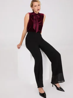 Sleeveless Mock Neck Velvet Top