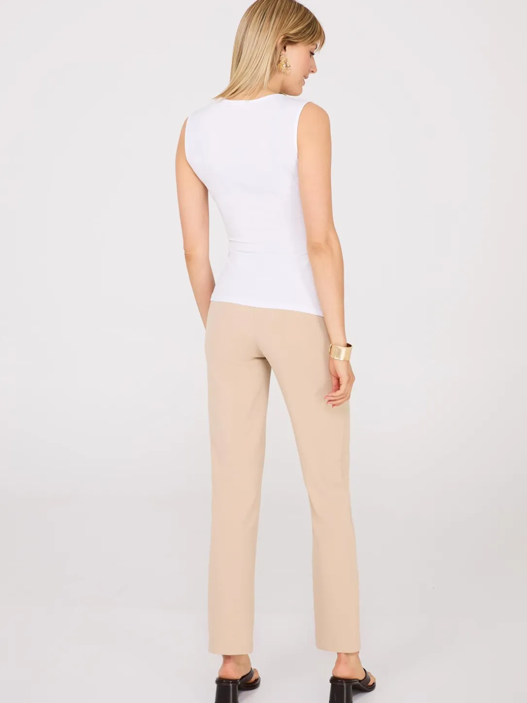 Sleeveless Pleated Crossover Top