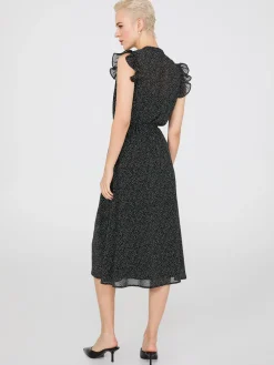 Sleeveless Printed Chiffon Midi Dress