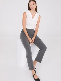 Sleeveless Textured Cowl Neck Top
