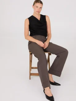 Sleeveless Textured Cowl Neck Top