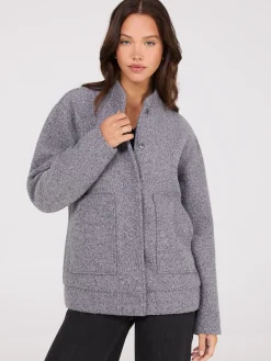 Snap Front Bomber Jacket