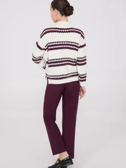 Striped Chenille Mock Neck Sweater