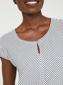 Striped Front Keyhole Top