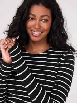 Striped Long Sleeve Round Neck Top