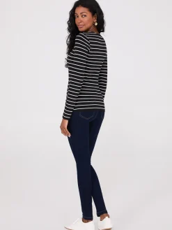 Striped Long Sleeve Round Neck Top