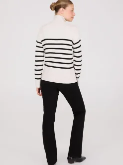 Striped Zip-Front Sweater