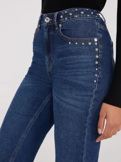 Studded Straight Leg Jeans