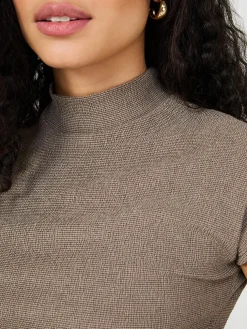 Textured Mock Neck Top