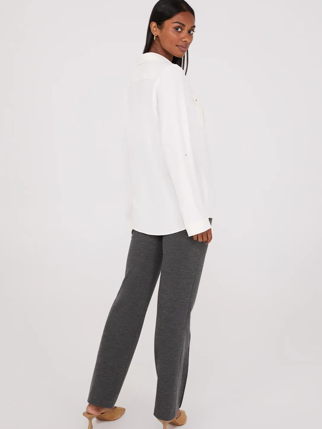Textured Utility Pocket Blouse