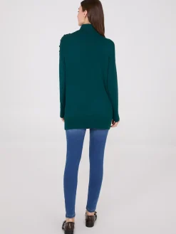 Turtleneck Sweater With Button Details