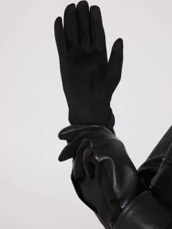 Velvet-Lined Faux Leather Gloves