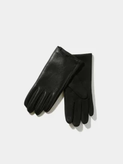 Velvet-Lined Faux Leather Gloves