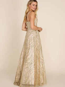 V-Neck Allover Sparkle On Mesh Ball Gown