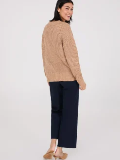 V-Neck Honeycomb Stitch Sweater