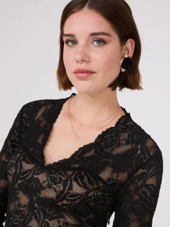 V-Neck Lace Sheath Dress