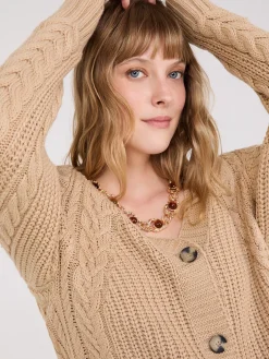 V-Neck Multi Cable Cardigan