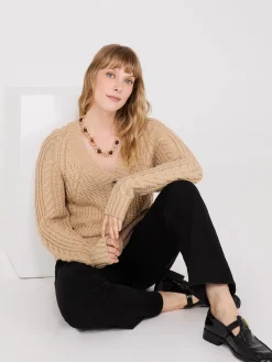 V-Neck Multi Cable Cardigan