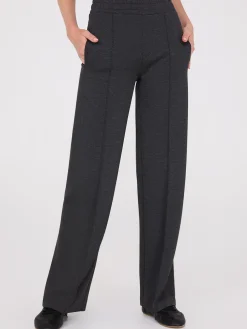 Wide-Leg Front Pintuck Pants