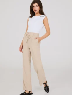 Wide-Leg Pants With Porkchop Pockets