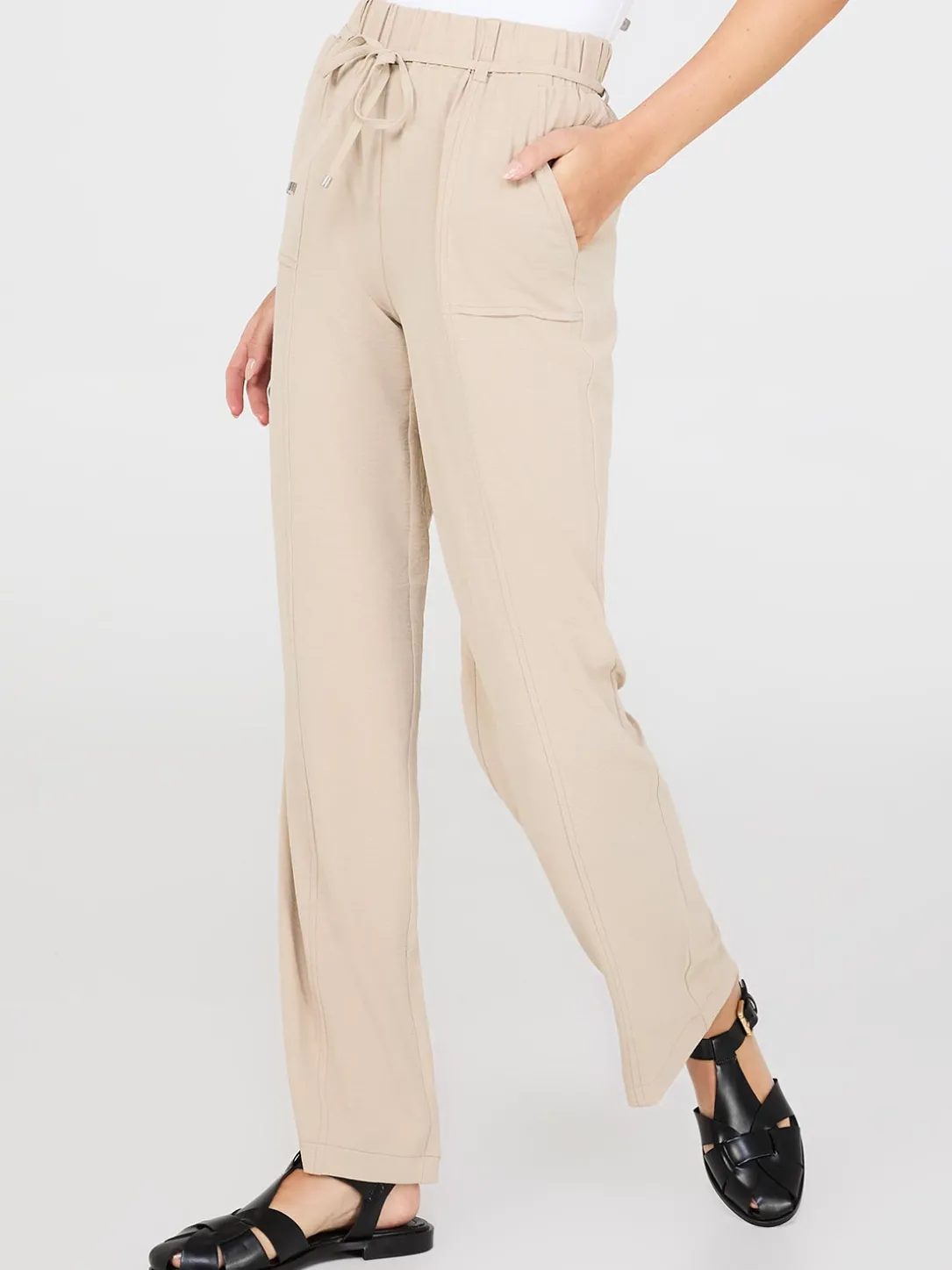 Wide-Leg Pants With Porkchop Pockets
