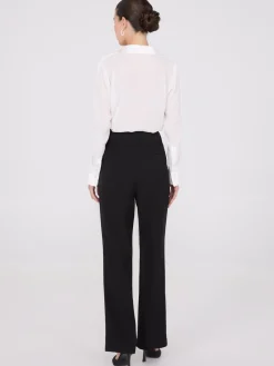 Wide-Leg Pleated Pants