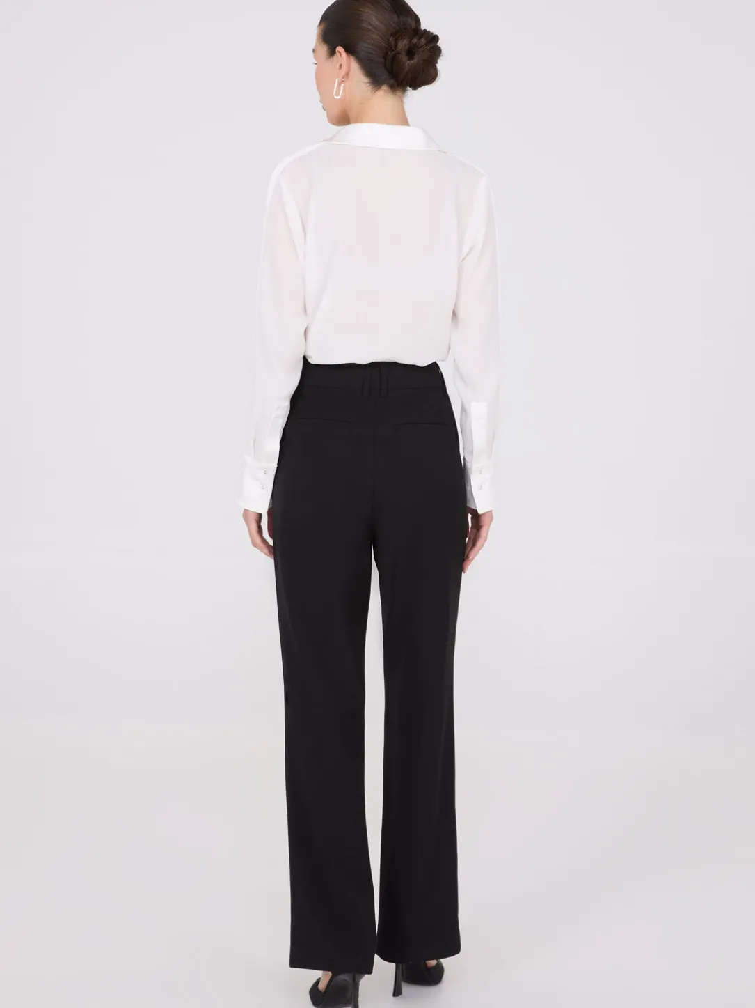 Wide-Leg Pleated Pants