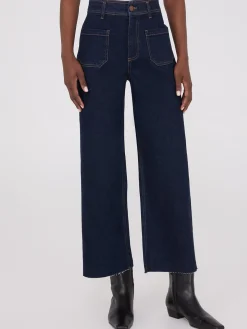 Wide-Leg Raw Edge Jeans