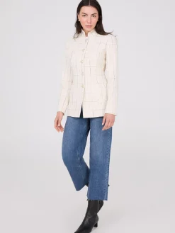 Wide-Leg Raw Edge Jeans