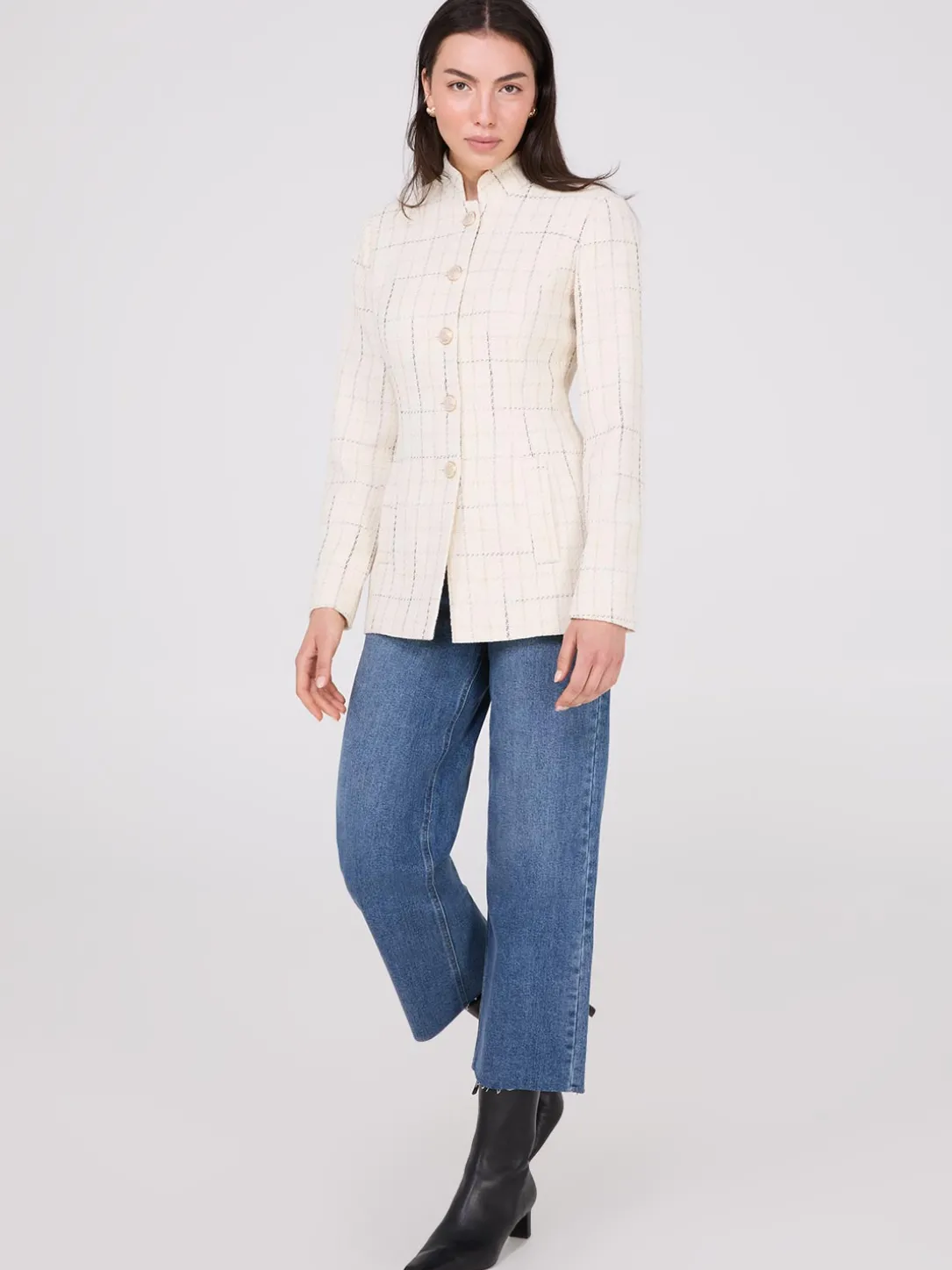 Wide-Leg Raw Edge Jeans