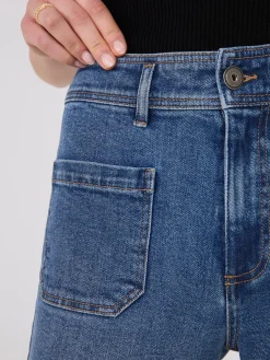 Wide-Leg Raw Edge Jeans