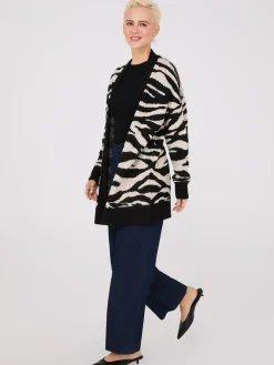 Zebra Print Drop Shoulder Duster