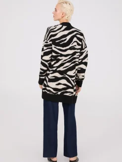 Zebra Print Drop Shoulder Duster